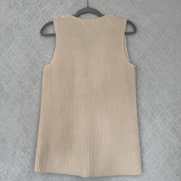 Y2K Liz Claiborne Faux Fur Sweater Vest Small Cream Mobwife Grunge Penny Lane - Picture 4 of 9